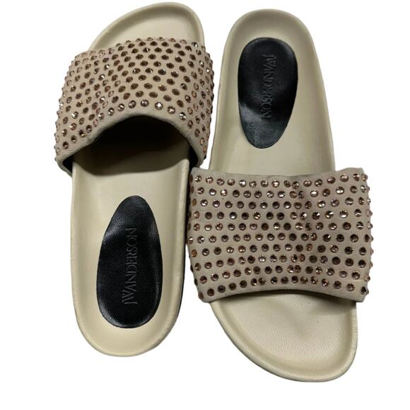 JW Anderson Women's Rhinestone Slides New W/On  Box W Imperfection Size 38 - Picture 1 of 4